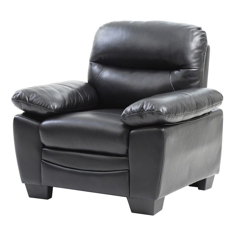 Faux Leather Upholstered Accent Chair - 39" - Black