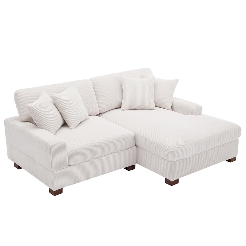 Corduroy Modular Couch Sectional Chaise Lounge Sofa