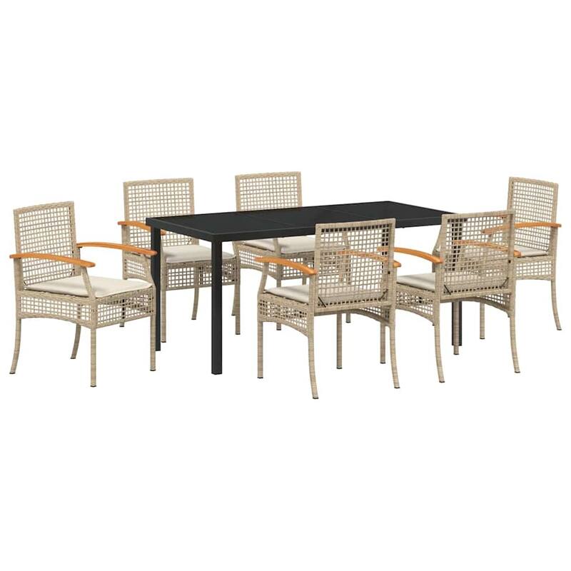 vidaXL Garden Dining Set poly rattan