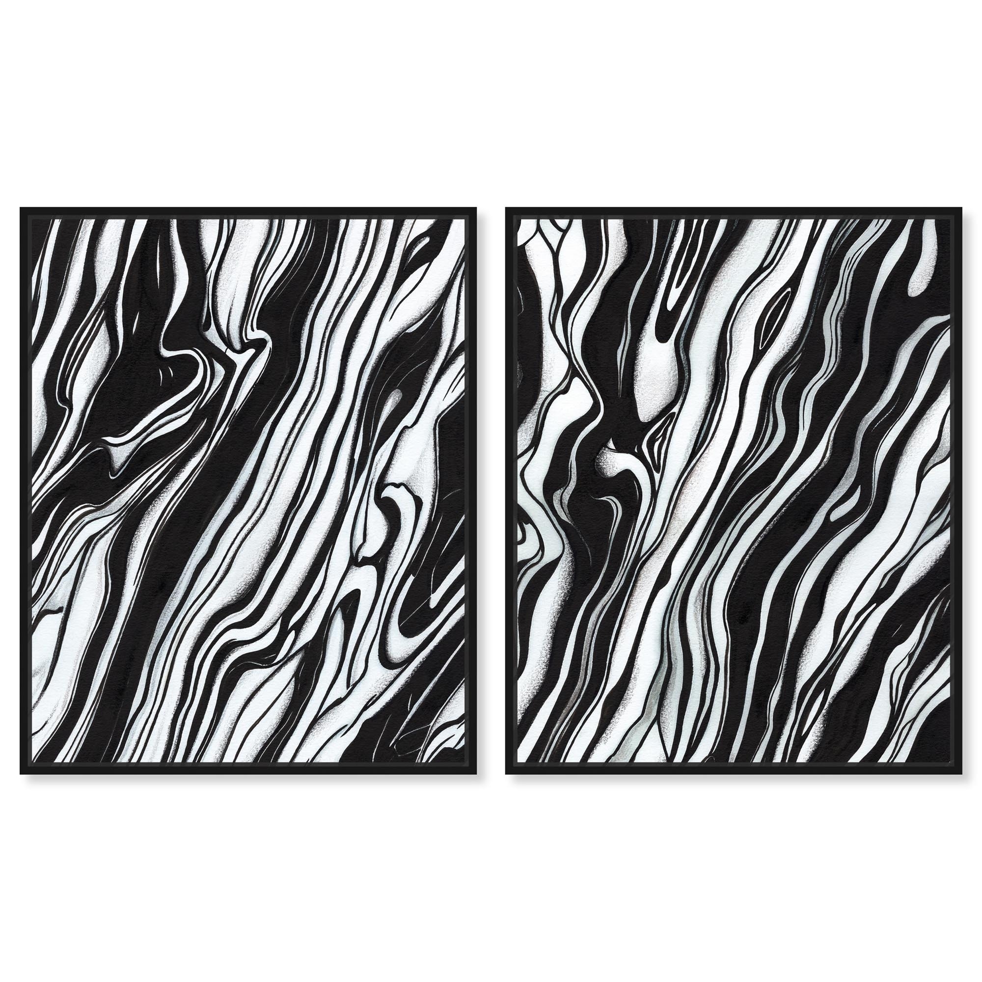 Abstract Lines Set Canvas Set of 2 by Art Remedy