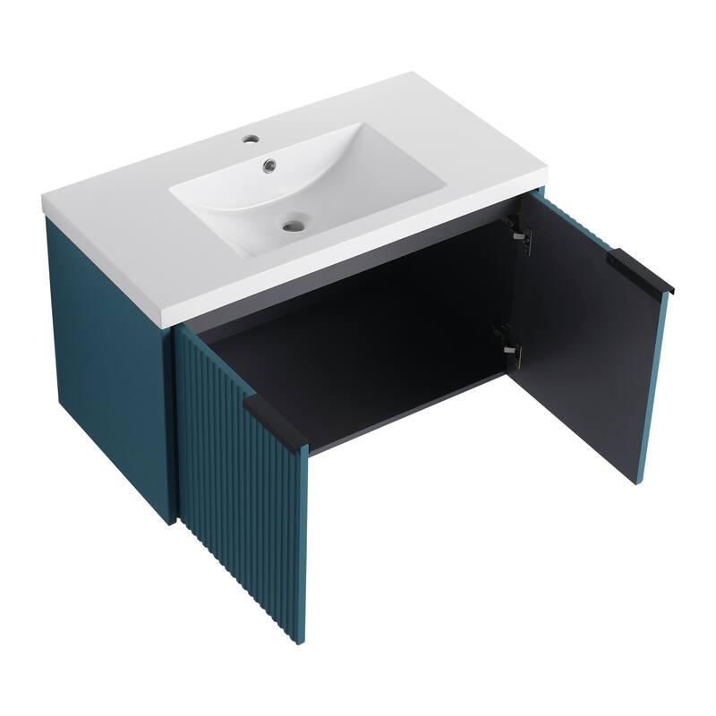 Wall Mounted Bathroom Vanity with Resin Sink