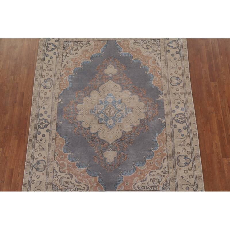 Over-Dyed Tabriz Persian Antique Area Rug Handmade Wool Carpet - 6'7" x 9'6"