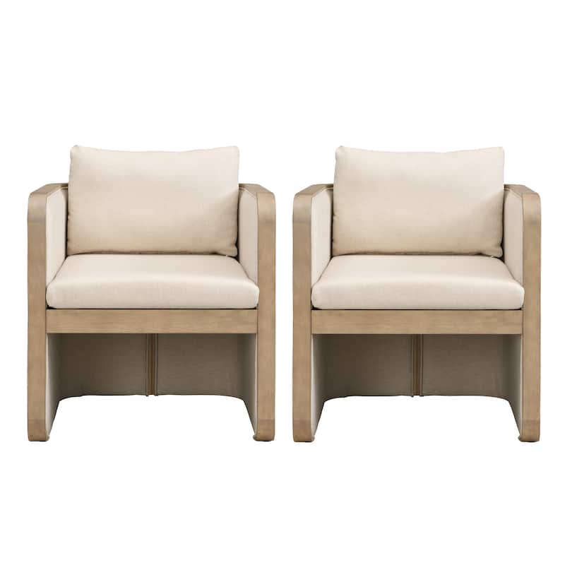 Christopher Knight Home Thaloren Rubberwood Fabric Arm Chair with Upholstered Accent