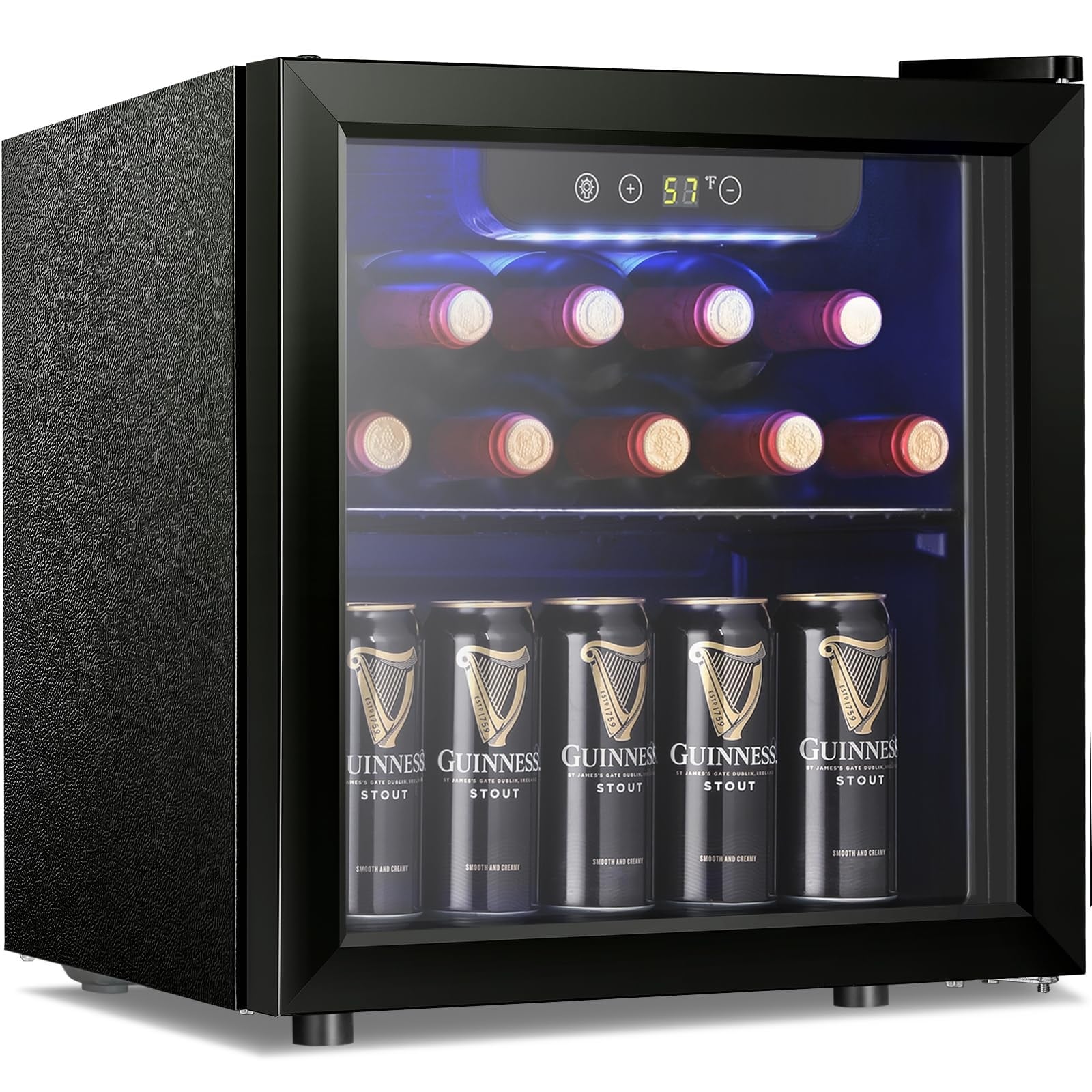 12 Bottle 48 Can Wine Cooler Cabinet Beverage Refrigerator Mini Fridge Low Noise Clear Glass Door Counter Top Cellar 1.3 Cu.ft Bed Bath Beyond 40762851