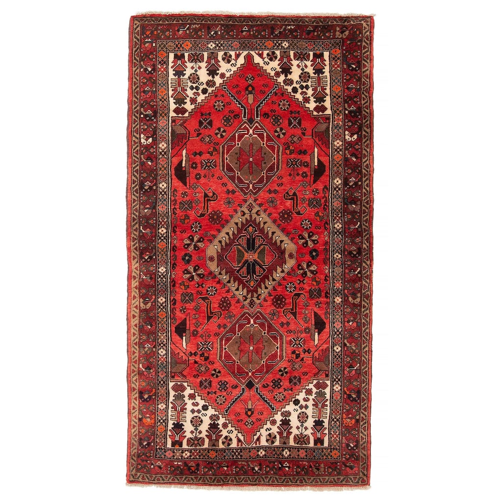 ECARPETGALLERY Hand-knotted Andelz Red Wool Rug - 4'0 x 7'7