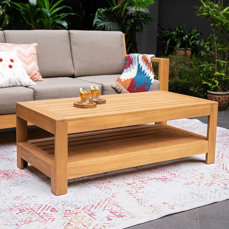 Cambridge Casual Logan 5-Piece Teak Patio Conversation Set with Sunbrella Cushion