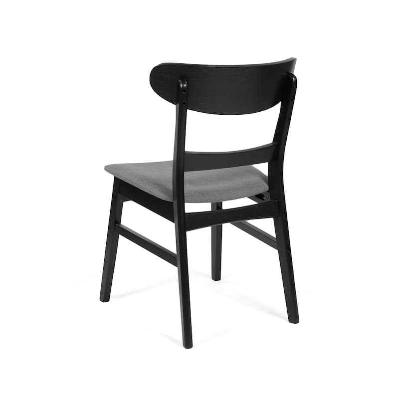 Abrielle Mid-Century Modern Upholstered Rubberwood Dining Chair (Set of 2) by Christopher Knight Home