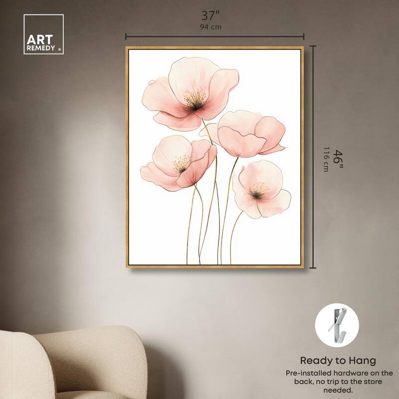 Pink Petal light Canvas by Art Remedy