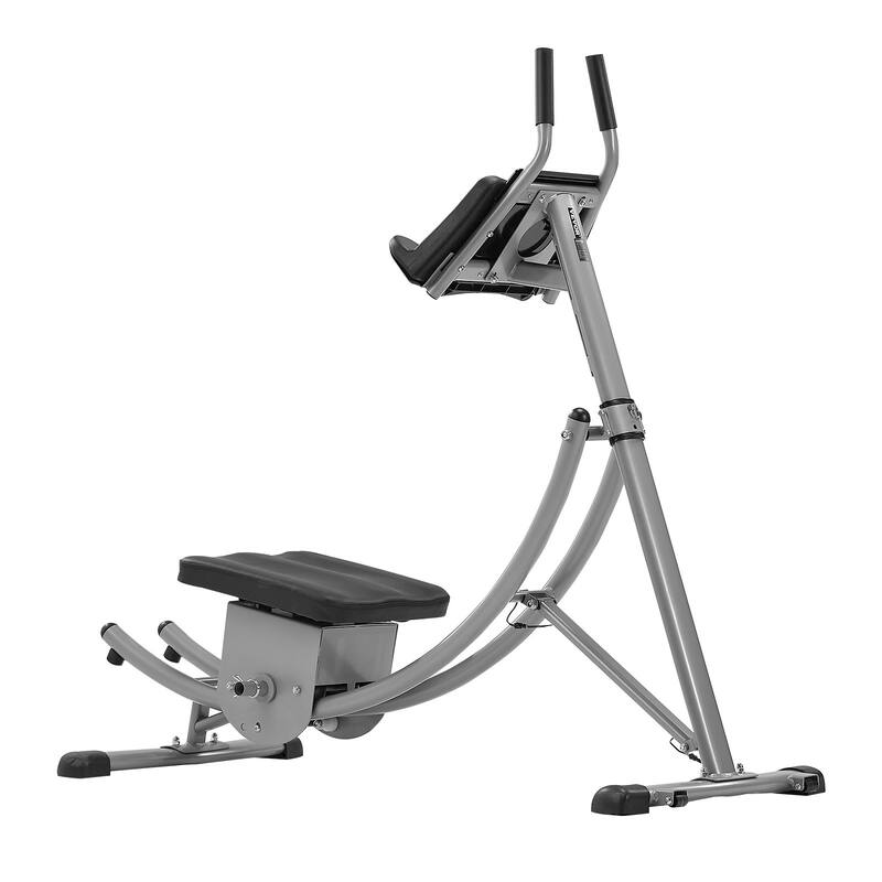Grey Adjustable AB Workout Machine Equipment Core Abdominal Trainers with Steel Frame