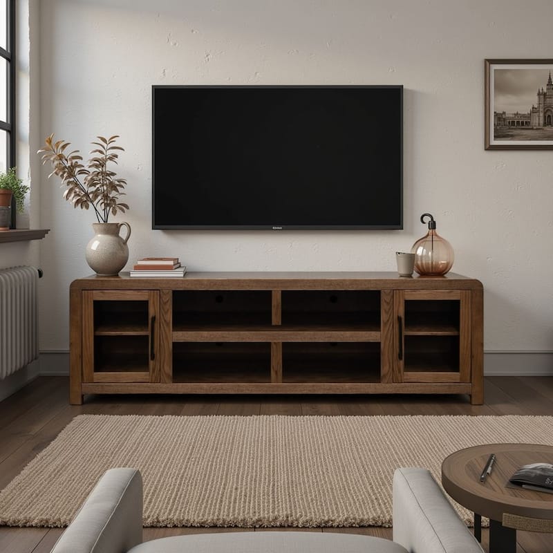 Bridgevine Home Haven 82 inch TV Stand, for TVs up to 90 inches, No Assembly Required
