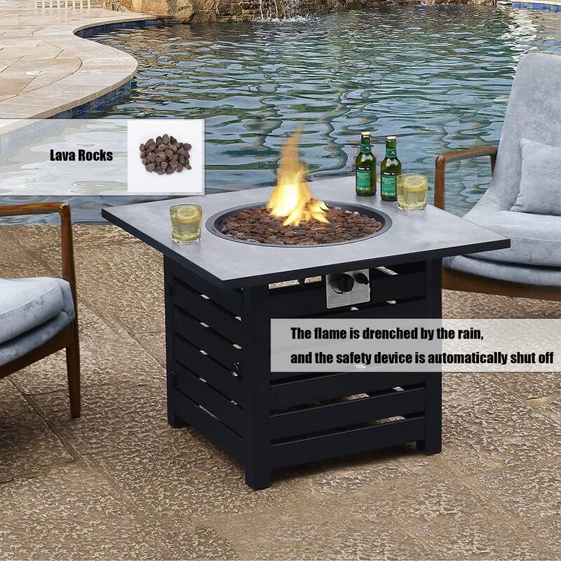 CASAINC 40,000 BTU Auto-Ignition Propane Gas Fire Pit Table - 32 x 32 in