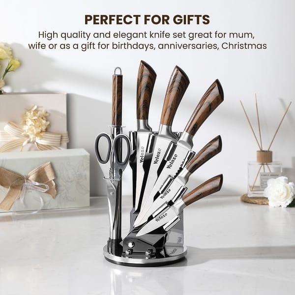 Velaze Aperol 8 pcs Knife Block Set with Storage On Sale Bed Bath