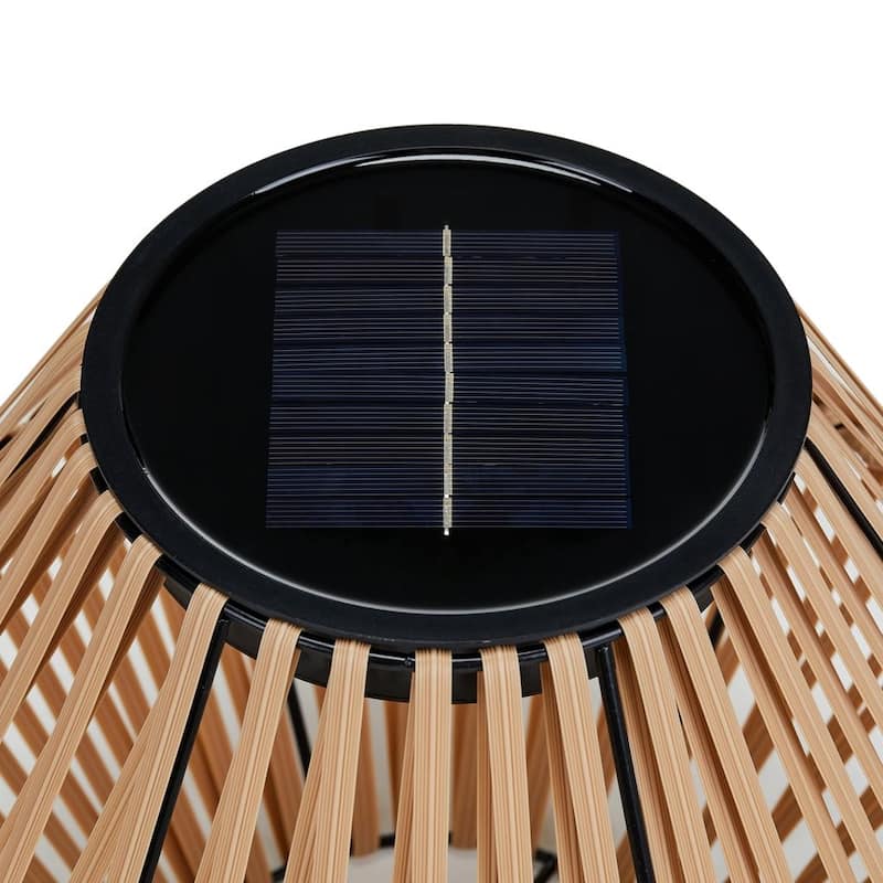 Outdoor 47 "Solar Powered Rattan Stand Up Lamp for Outdoors