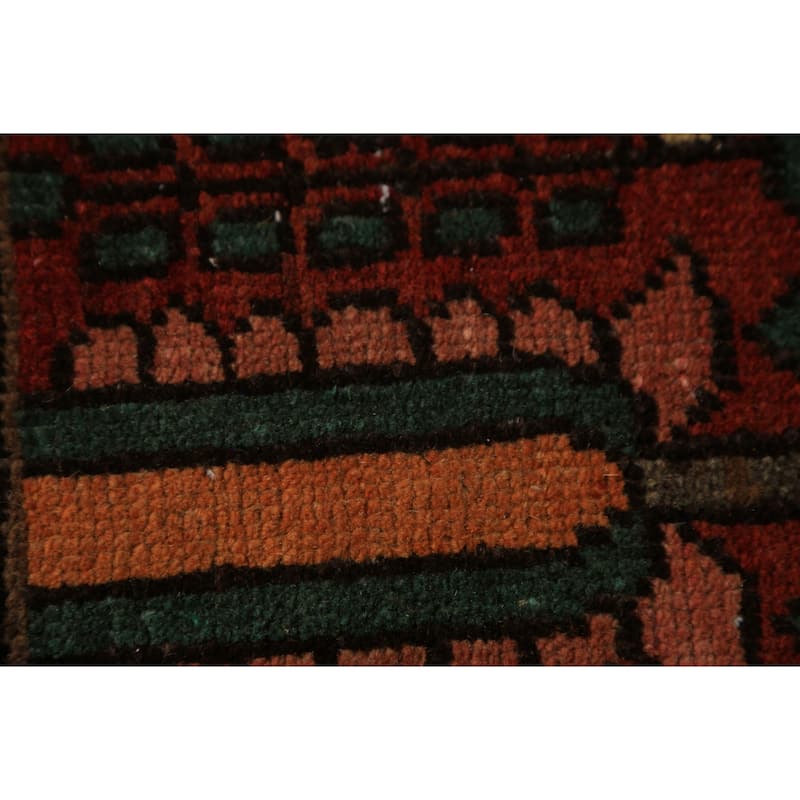 Orange Bakhtiari Persian Vintage Area Rug Hand-Knotted Wool Carpet - 6'7" x 9'10"