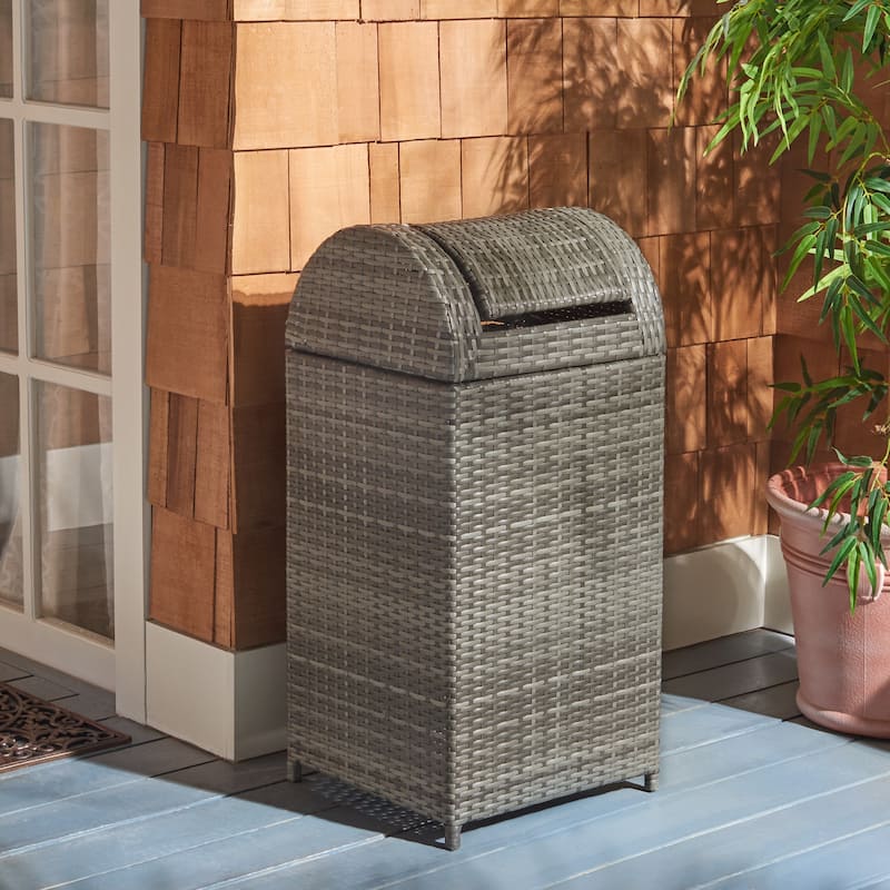 SAFAVIEH Outdoor Mazeli Trash Bin (Fully Assembled)