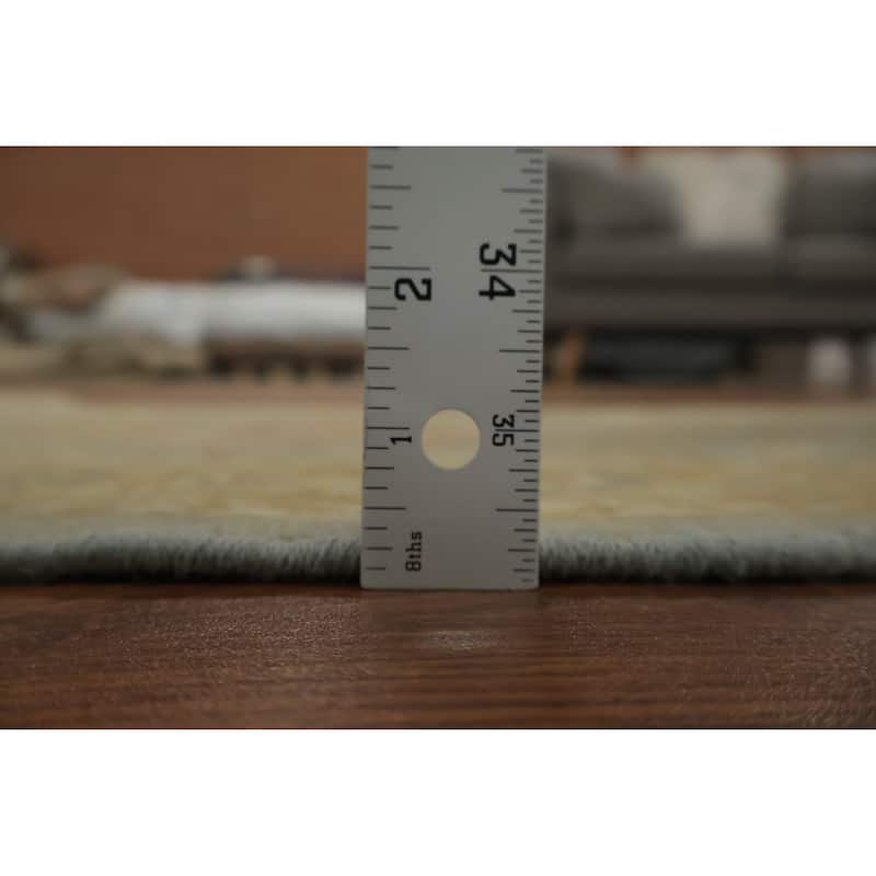 Hand Knotted Oriental 100% Wool Carpet Traditional Floral Navy Blue & Blues Ziegler Area Rug - 3' 2'' X 1' 10''