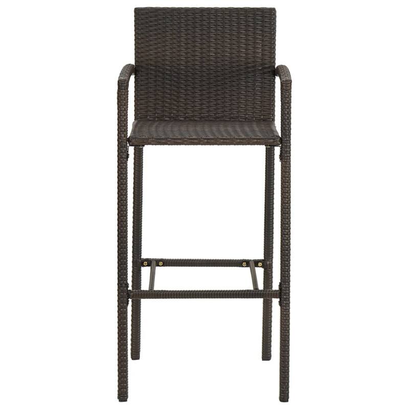 vidaXL Bar Stools 4 pcs Brown Poly Rattan - 20.5" x 22" x 46.5"