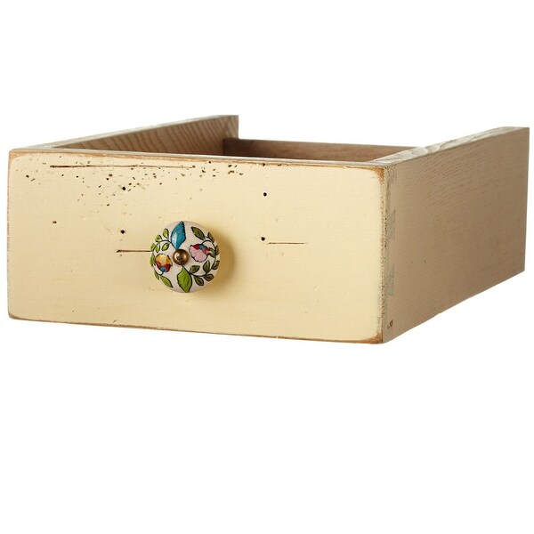 Set of 12 Multi Color Hand Painted Floral Knob with Rustic Finish 2" - N/A