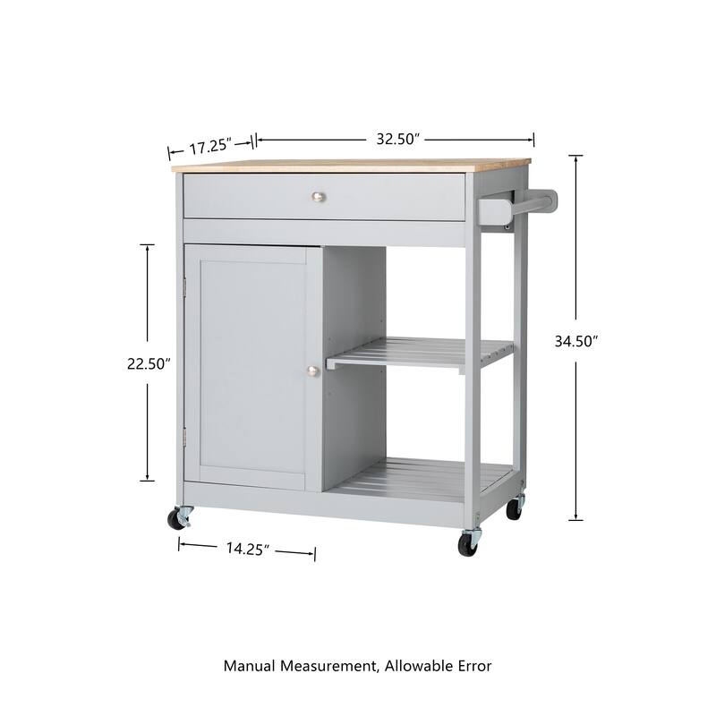Glitzhome 35"H Modern Rolling Trolley Storage Kitchen Island Cart with Wheels