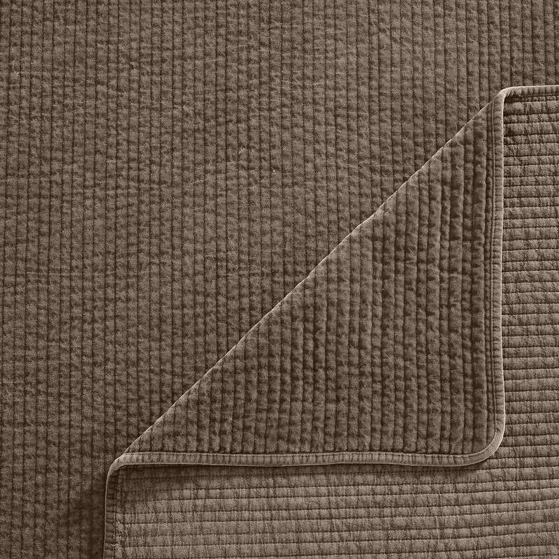 HiEnd Accents Stonewashed Cotton Velvet Traditional Bedding 3 Piece Quilt Set with Pillow Shams