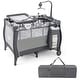 preview thumbnail 3 of 22, 3-in-1 Baby Playard with Bassinet, Changing Table Music Toy Included Carry Bag for Newborn to Toddler Grey