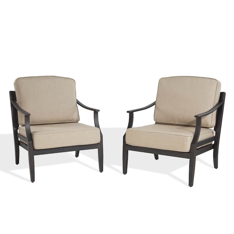 Patio Aluminum Conversation Sofa Set With Sunbrella Cushions