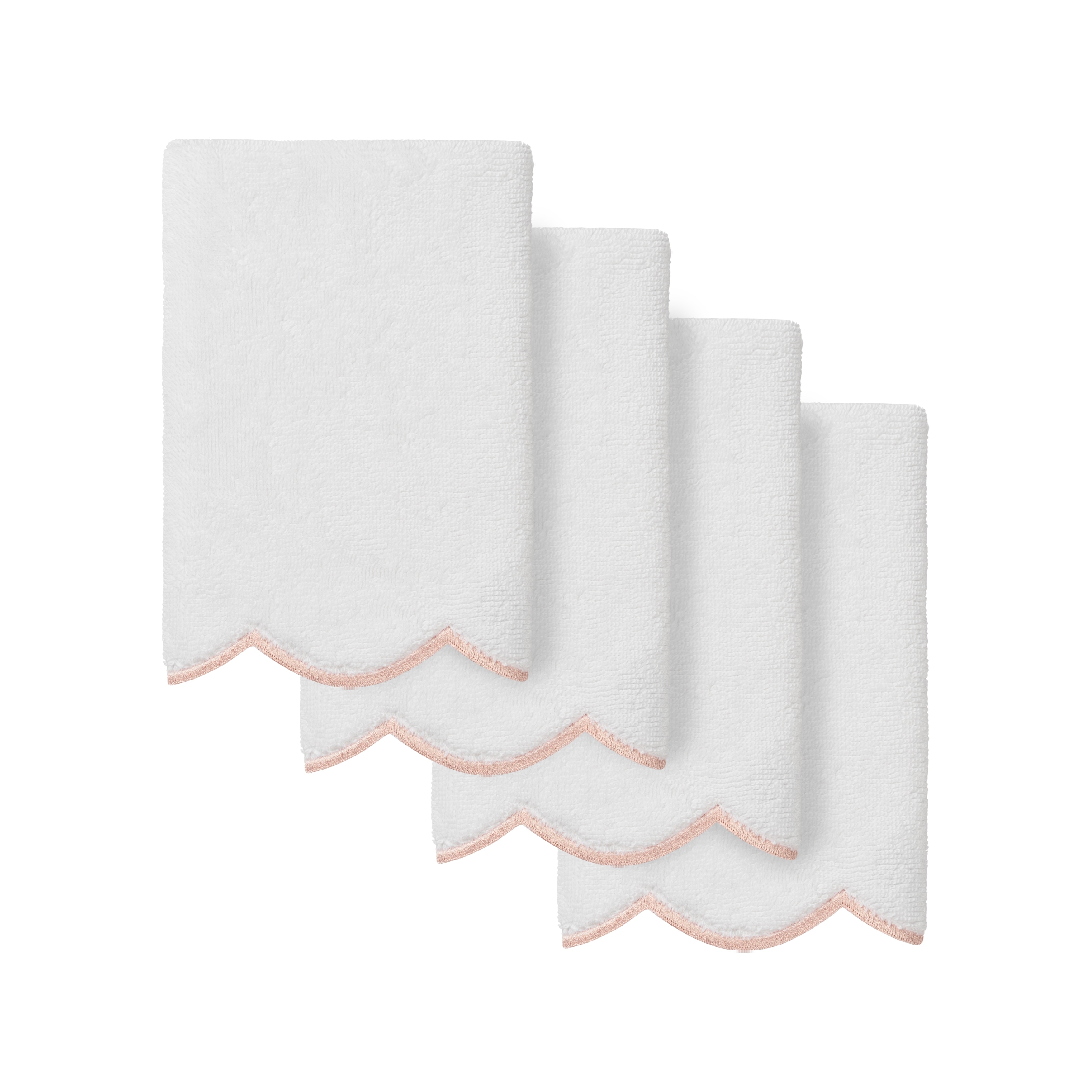 Authentic Hotel and Spa 100% Turkish Cotton ADORNIA Scallop Fingertip Towel Set