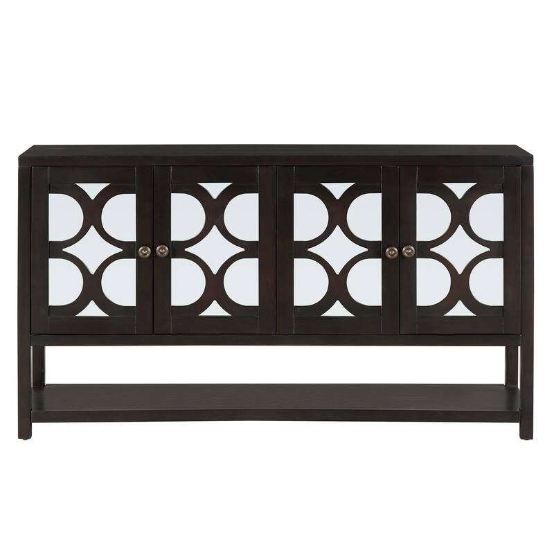 60''W Sideboard with Mirrored Doors - N/A