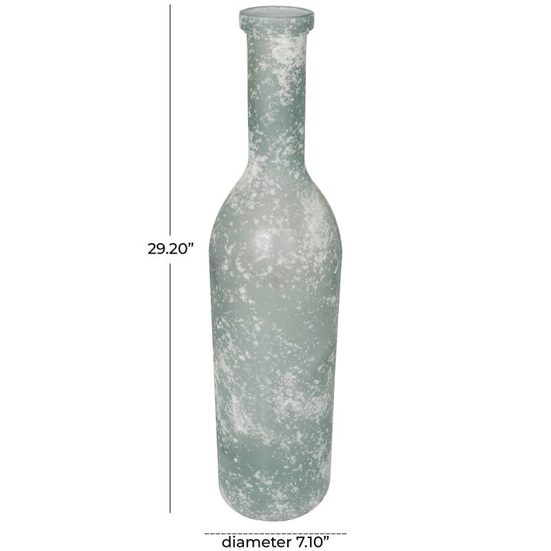 Clear Recycled Glass Handmade Frosted Spanish Bottle Decorative Vase
