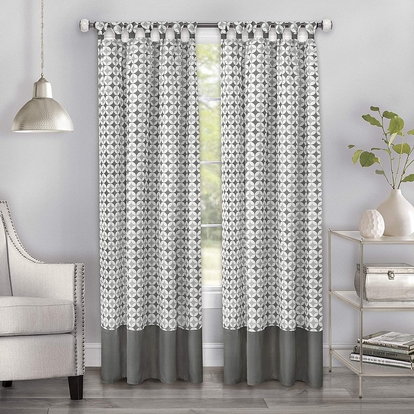 Callie Midnight Diamond Cuff Tab-Top Window Panel, 52x84 Inches