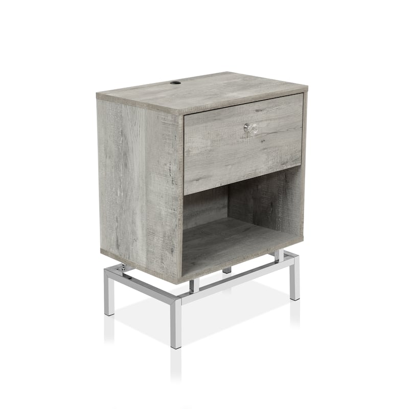 Camelia Contemporary 18-inch 1-Drawer Side Table by Furniture of America (Set of 2)