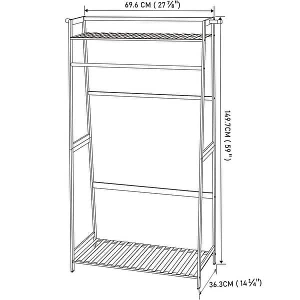 Storage Shelves Clothes Hanging Rack with Freestanding Closet Organizer
