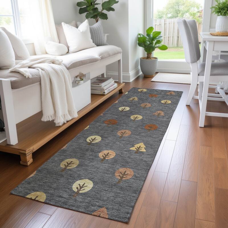 Machine Washable Indoor/ Outdoor Modern Mulvane Chantille Rug