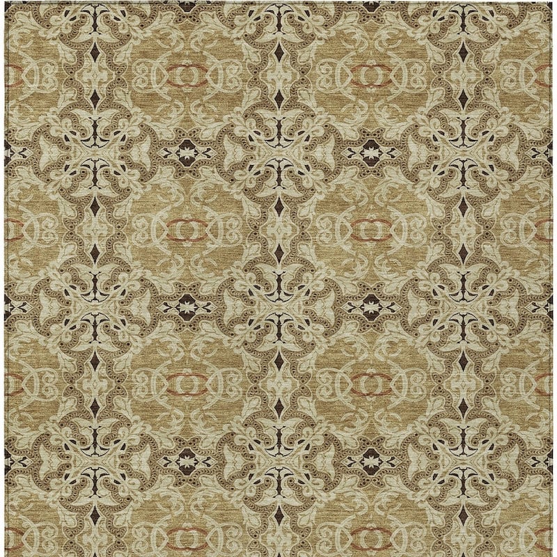 HomeRoots Medallion Transitional Rectangle Outdoor Rug