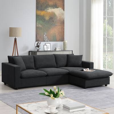 Modern Indoor Convertible Sectional Sofa L-Shaped Cloud Couch Set