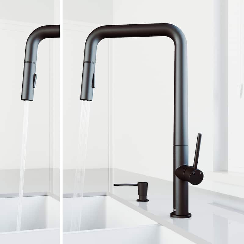 VIGO Parsons 18" H Single Handle Pull-Down Sprayer Kitchen Faucet