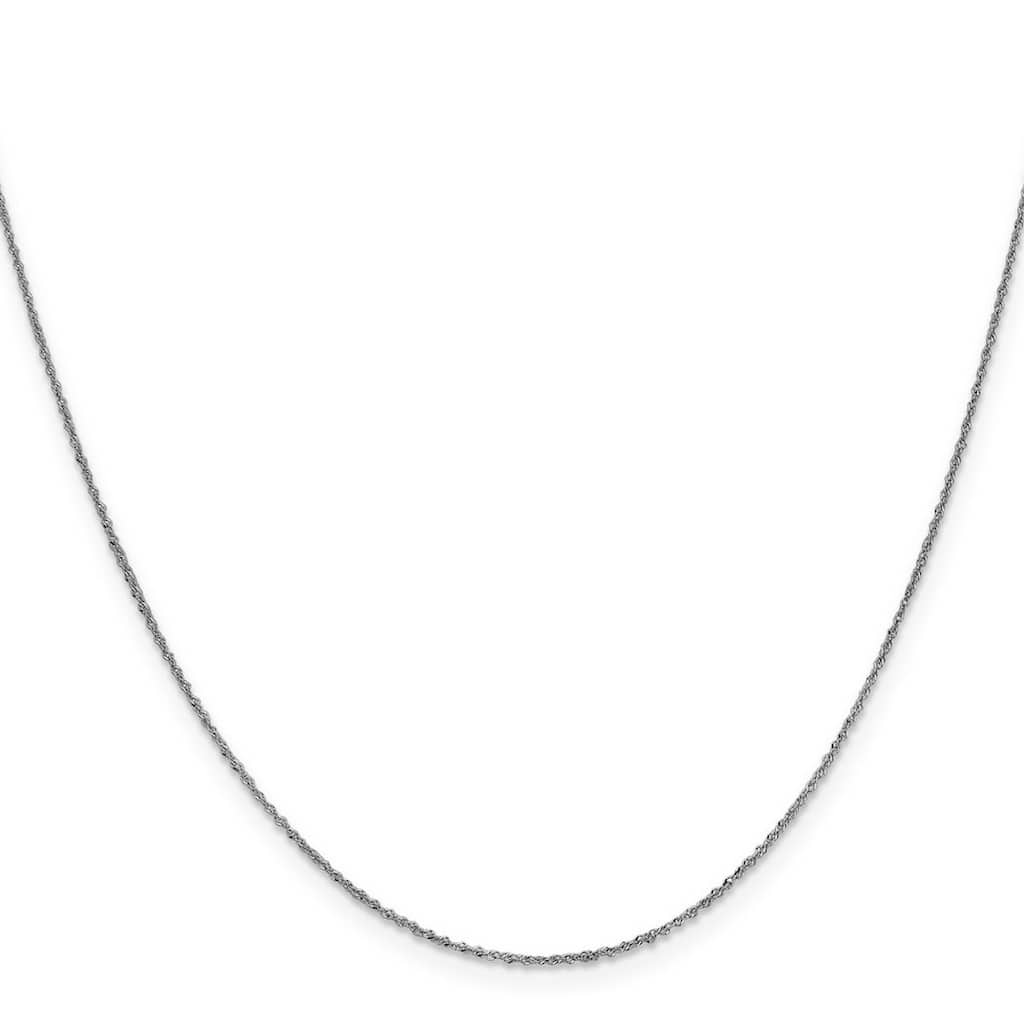 Curata Italian 14k White Gold 0.8mm Sparkle Singapore Chain Necklace Options: 16 18 20