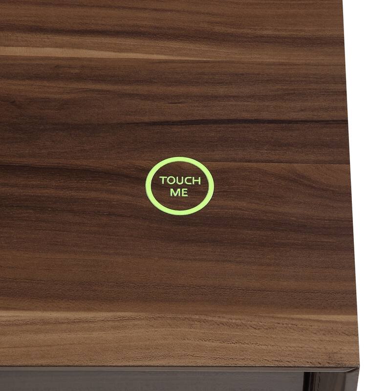 Raceloma TV stand , LED, Walnut & Chrome Finish 91997