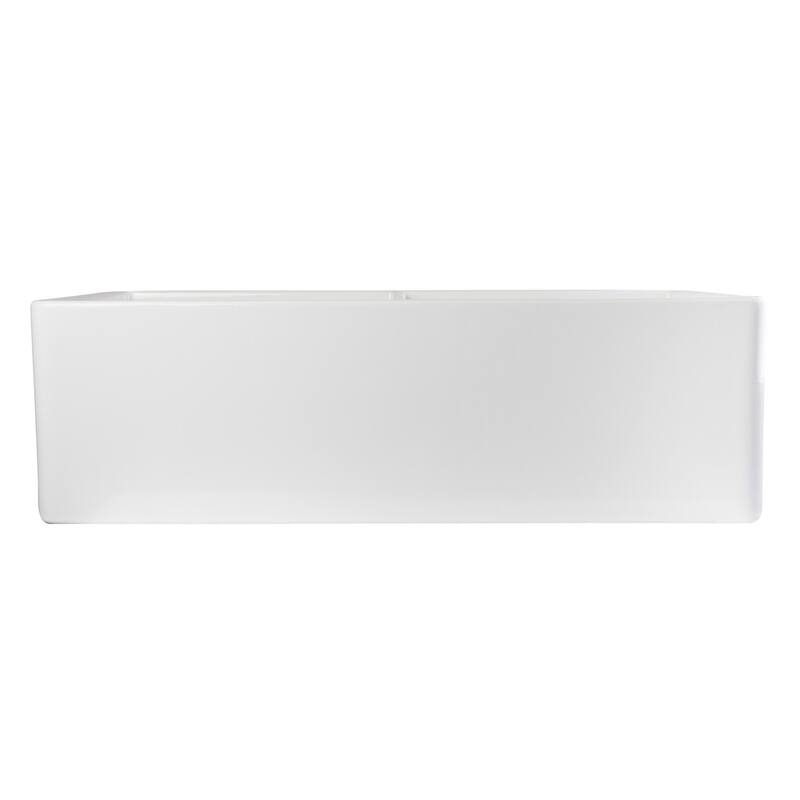 Alfi White Fireclay 32-inch Smooth Double Bowl Farmhouse Kitchen Sink