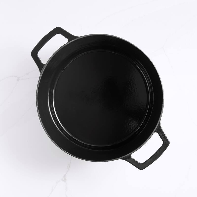 Martha by Martha Stewart 7 QT Enameled Cast Iron Dutch Oven w/Lid - Obsidian