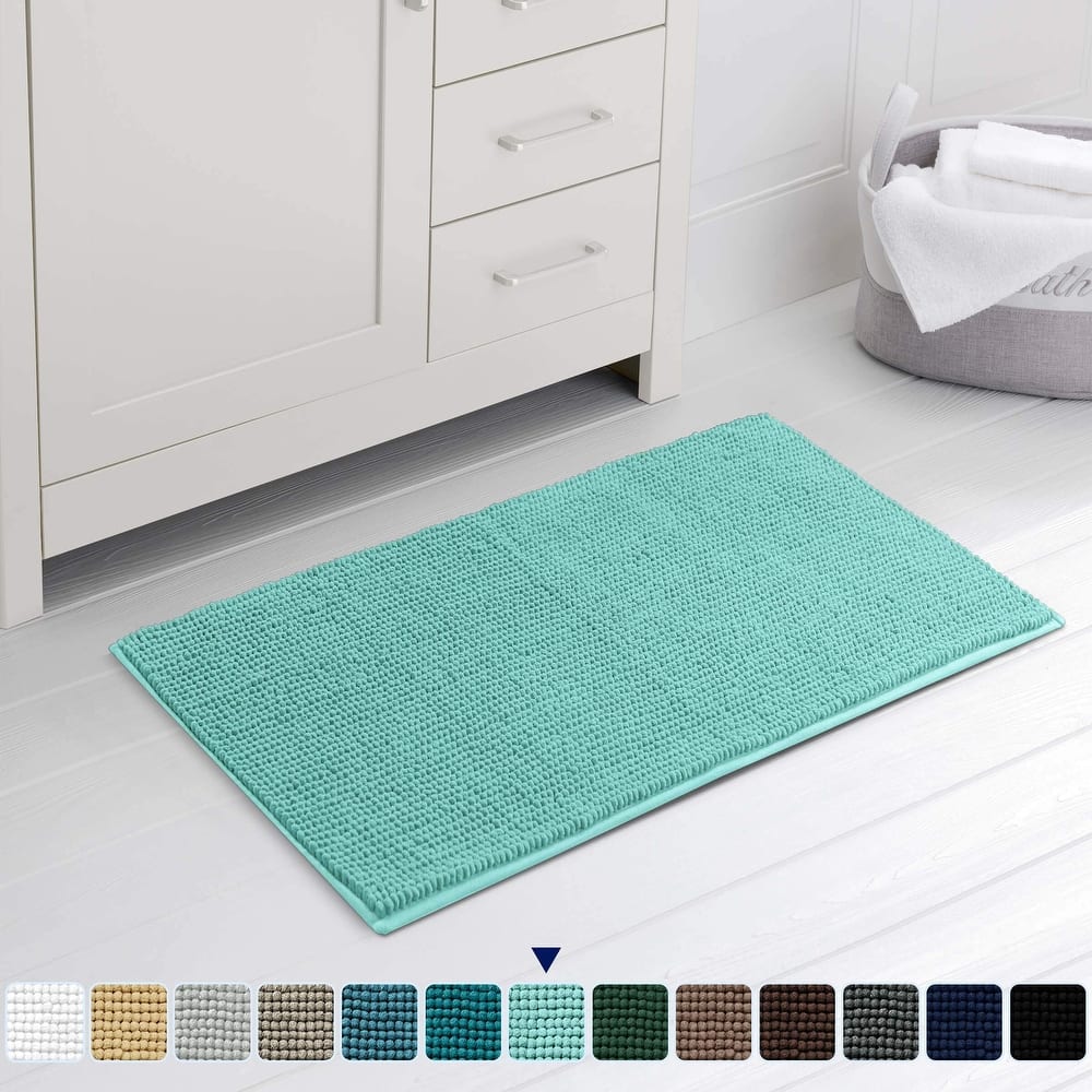 Subrtex Chenille Soft Rugs Super Water Absorbing Shower Mats