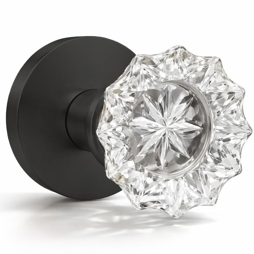 Mega Handles Feerie Crystal Door Knobs - Heavy Duty Door Knob, Non-Turning for Closet & French Doors, Single Side