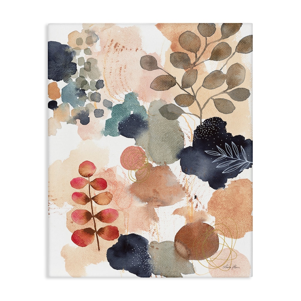 Stupell Abstract Botanical Shape Collage Modern Boho Painting Canvas Wall Art - Orange