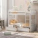 Wooden Bunk Bed with Ladder Convertible 2 Beds for Bedroom Dorm Student ...