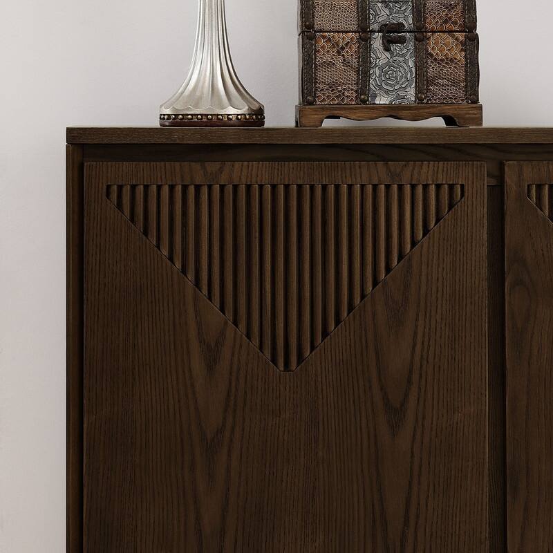 Mid Century Modern Narrow Buffet Cabinet with Storage, Side Cabinetfor Living Room or Entryway Organization