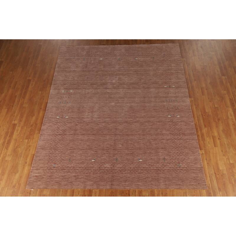 Hand Knotted Oriental 100% Wool Carpet Tribal Tribal Brown Gabbeh Area Rug - 9' 11'' X 8' 0''