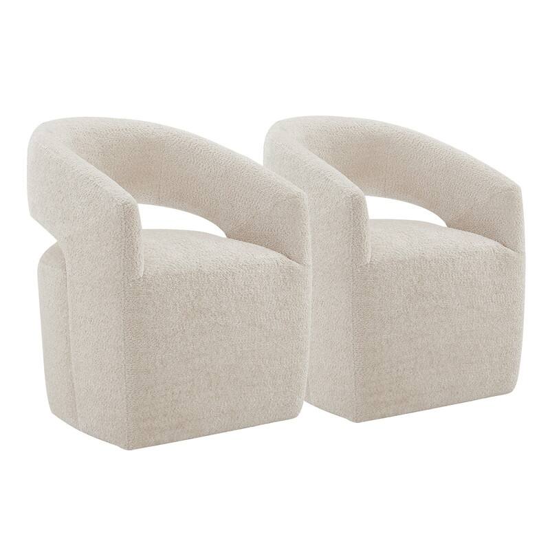 Spruce & Spring Joey Barrel Accent Chair with Casters for Living Room, Office, or Reading Nook