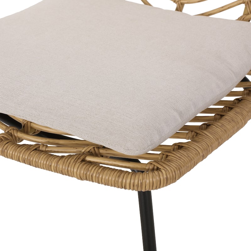 Berrien Outdoor Wicker Outdoor Chairs with Cushion by Christopher Knight Home
