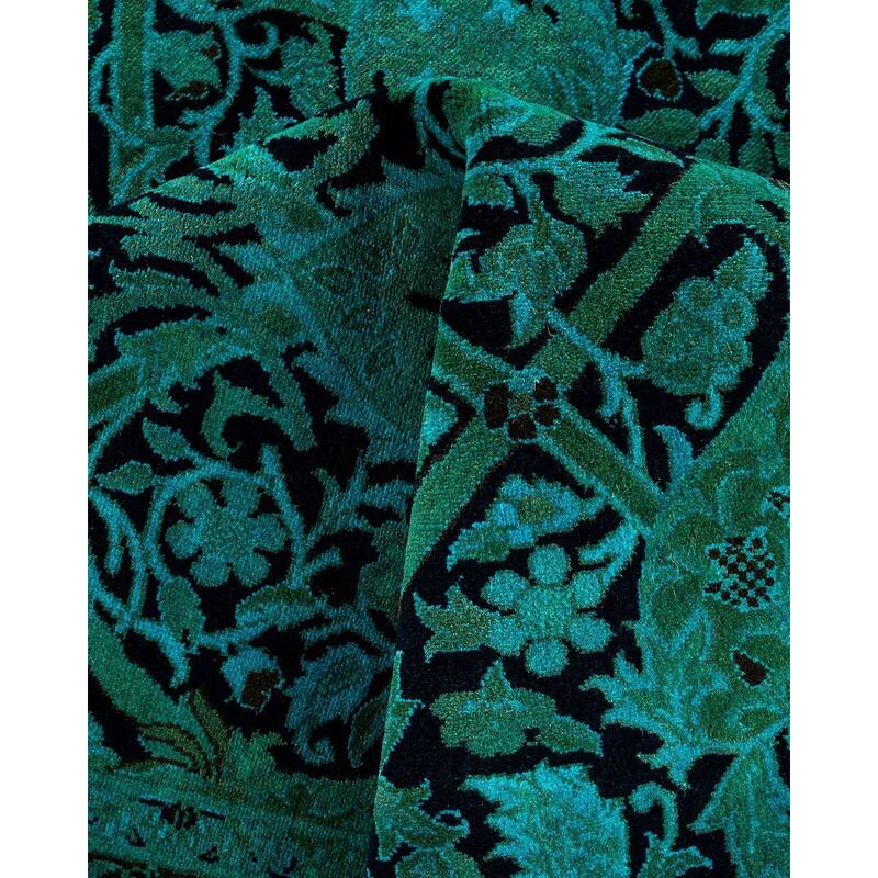 Overdyed, One-of-a-Kind Hand-Knotted Area Rug - Blue - 4' 2" x 6' 4"