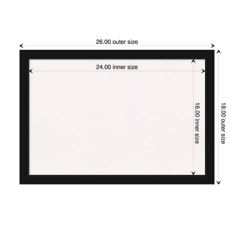 Avon Black Narrow Framed White Corkboard Bulletin Board, Organization Board, Pin Board - Board Size 24x16